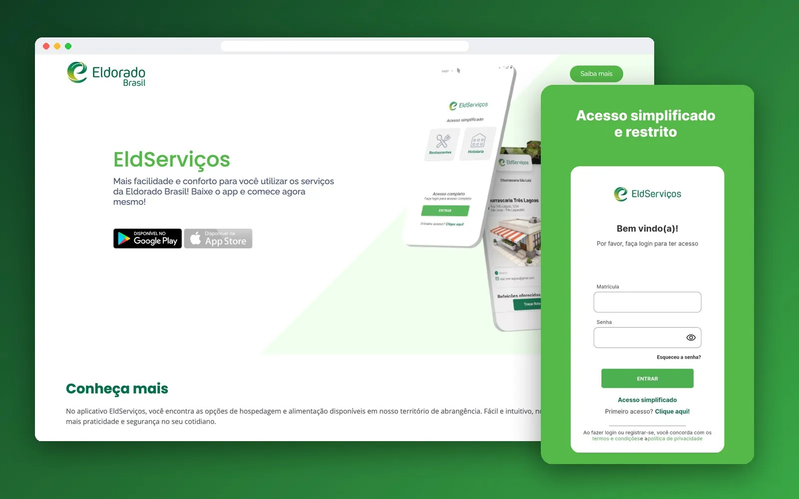 Site e acesso ao EldServiços